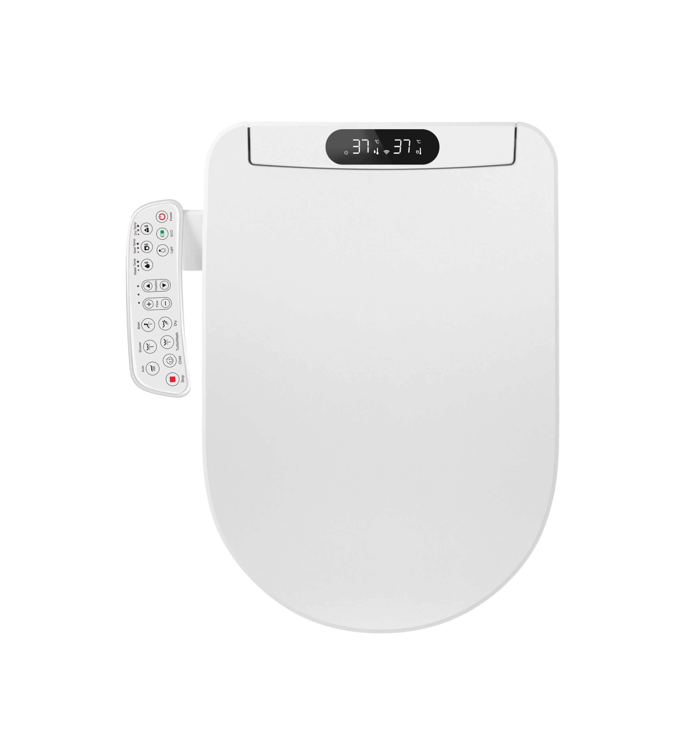 PREVENTA - Tapa de Inodoro Inteligente BLU102L v. 2025 Tipo U con Panel de Control Lateral y Funciones Avanzadas