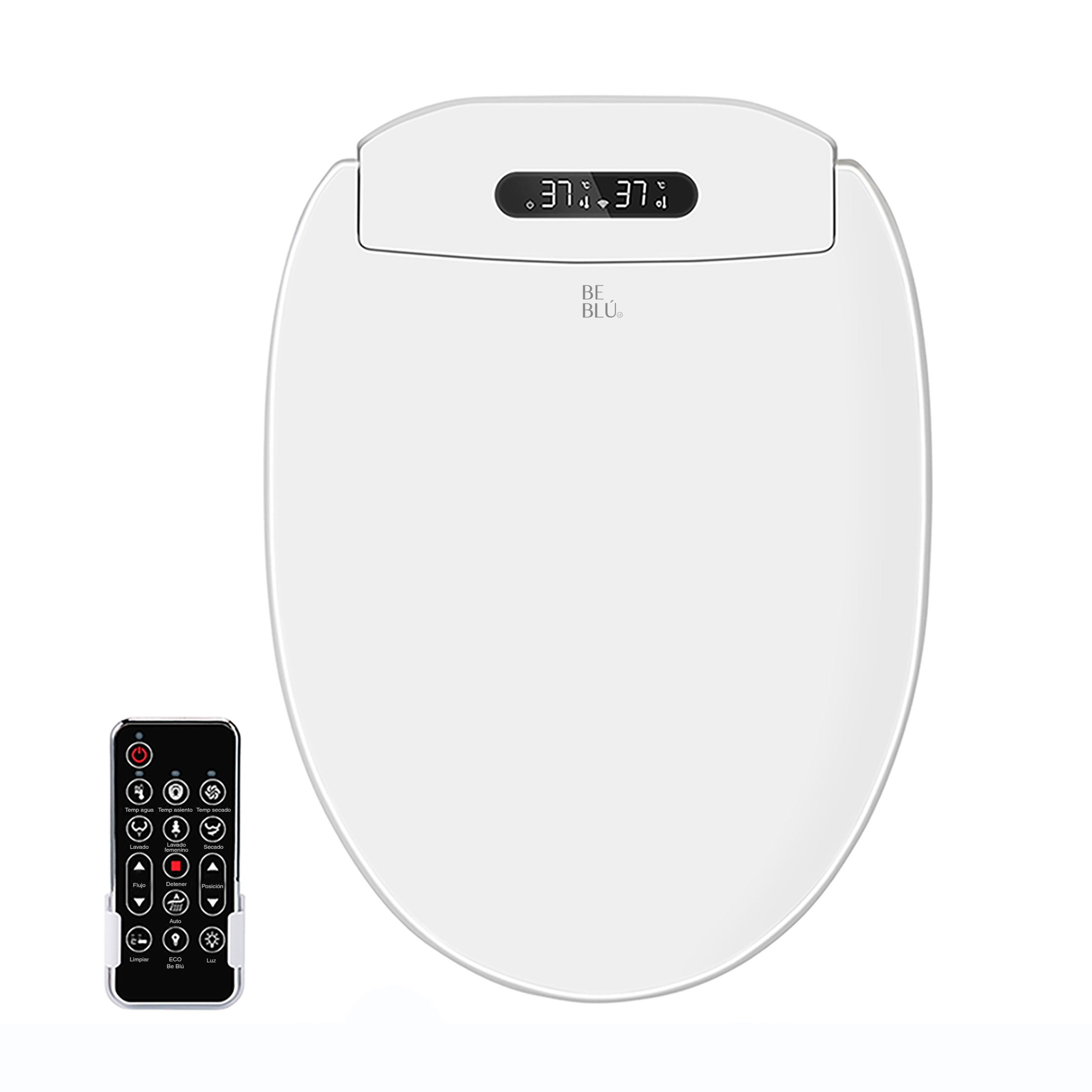 Tapa de Inodoro Inteligente BLU101 v. 2025 White en Español con Calefacción, Secado, Limpieza Automática y Control Remoto